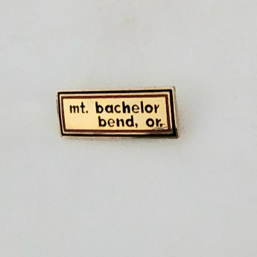Mt Bachelor Bend Oregon brooch pin vintage gold color